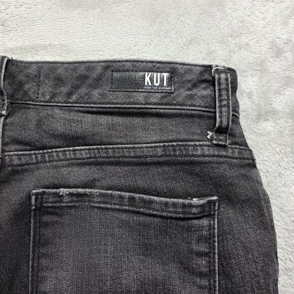 KUT from the Kloth Jeans Womens 00 Black Reese Fab Ab High Rise Straight Ripped - Picture 4 of 10